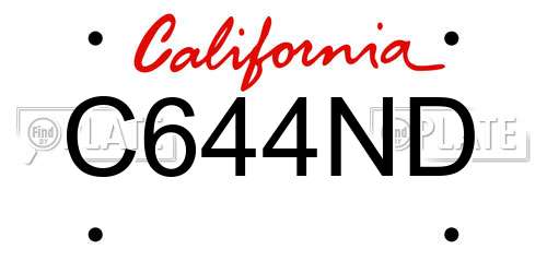 C644ND California License Plate