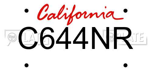 C644NR California License Plate