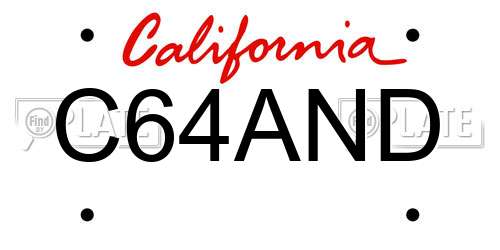 C64AND California License Plate