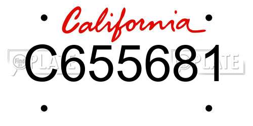 C655681 California License Plate
