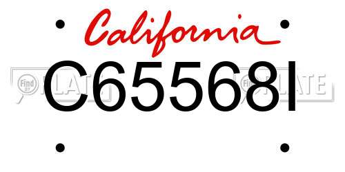 C65568I California License Plate