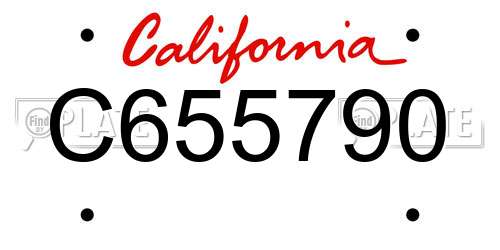 C655790 California License Plate