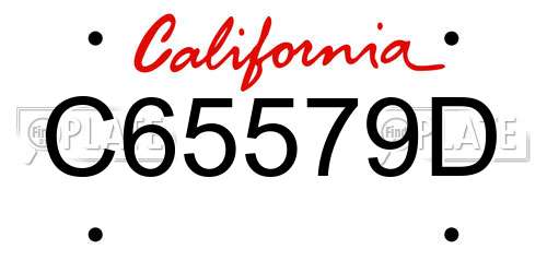 C65579D California License Plate