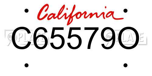 C65579O California License Plate