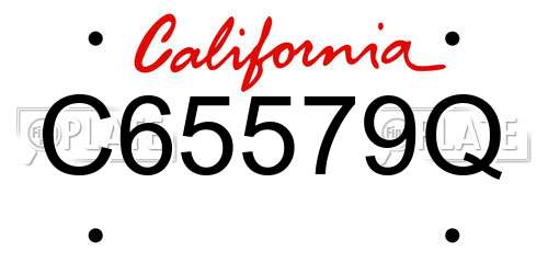 C65579Q California License Plate