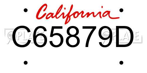 C65879D California License Plate