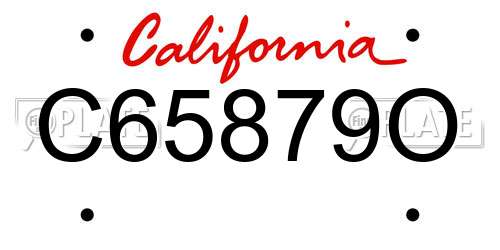 C65879O California License Plate
