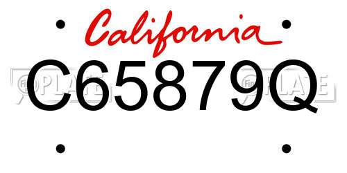 C65879Q California License Plate
