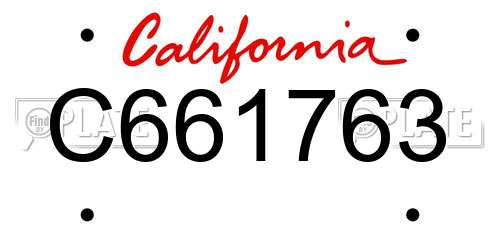 C661763 California License Plate