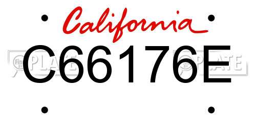 C66176E California License Plate