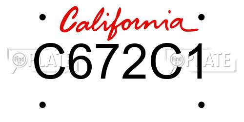 C672C1 California License Plate