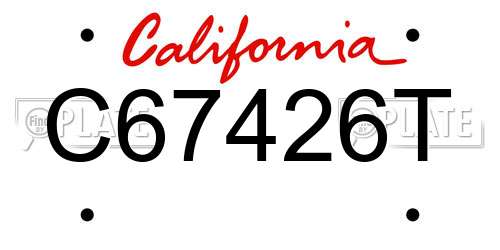 C67426T California License Plate