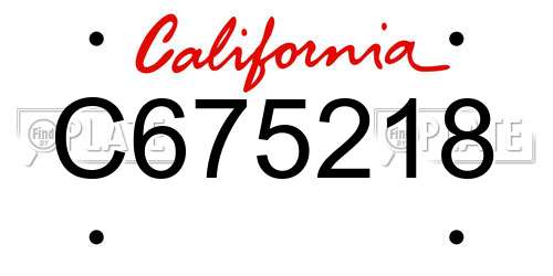 C675218 California License Plate