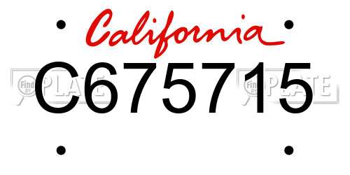 C675715 California License Plate