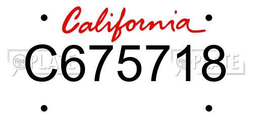 C675718 California License Plate