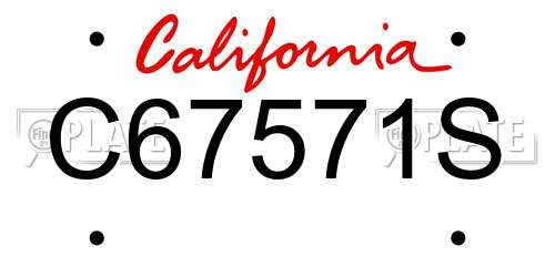 C67571S California License Plate