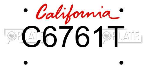 C6761T California License Plate