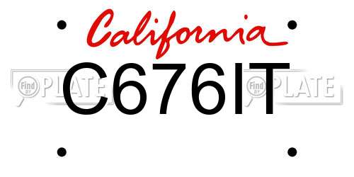 C676IT California License Plate