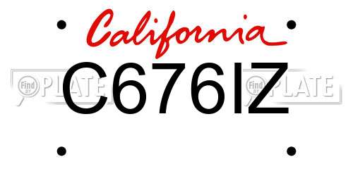 C676IZ California License Plate