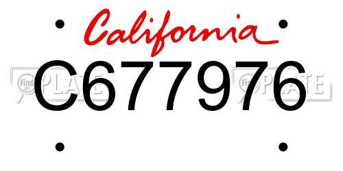 C677976 California License Plate