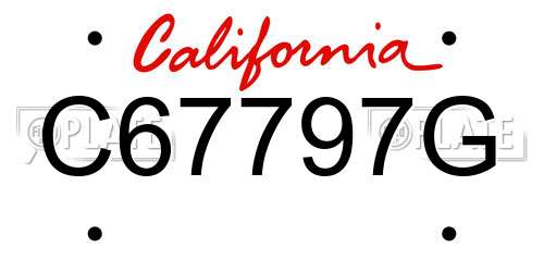 C67797G California License Plate