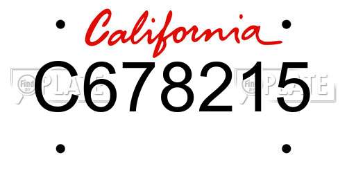 C678215 California License Plate