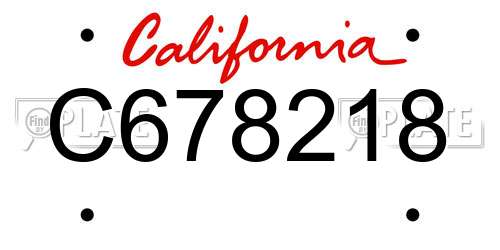 C678218 California License Plate