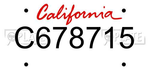C678715 California License Plate