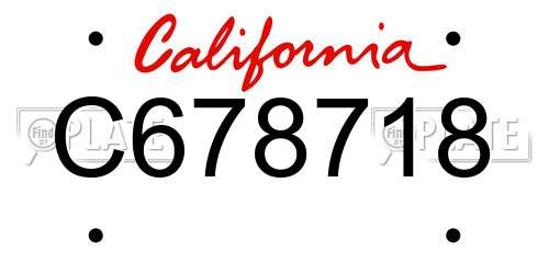 C678718 California License Plate