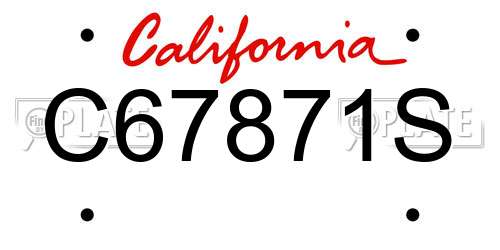 C67871S California License Plate