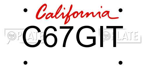 C67GIT California License Plate