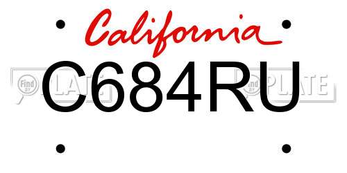 C684RU California License Plate