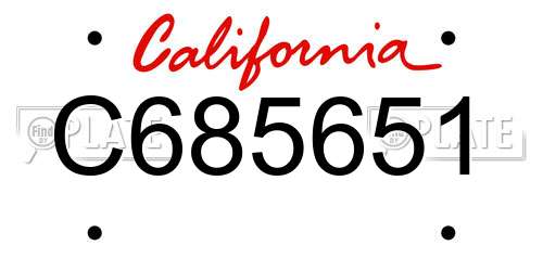 C685651 California License Plate