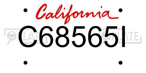 C68565I California License Plate