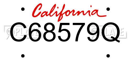 C68579Q California License Plate