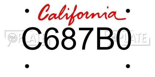 C687B0 California License Plate