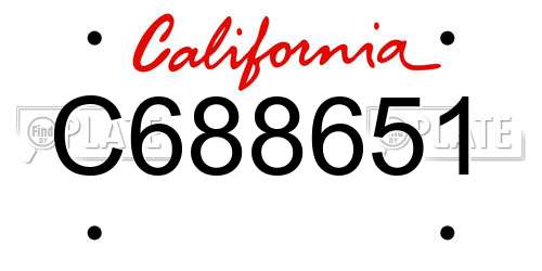 C688651 California License Plate