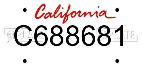 C688681 California License Plate