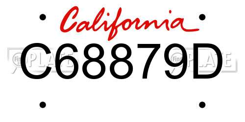 C68879D California License Plate