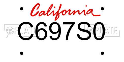 C697S0 California License Plate