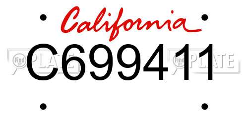 C699411 California License Plate