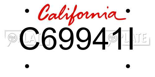 C69941I California License Plate
