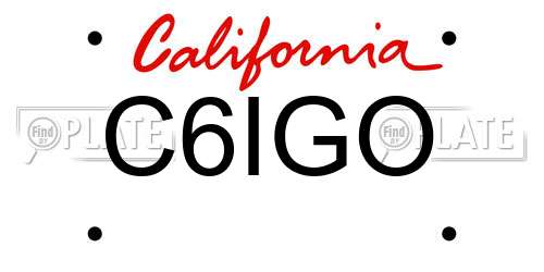 C6IGO California License Plate