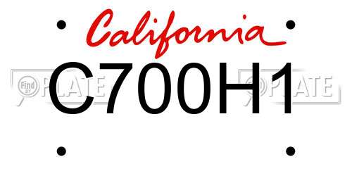 C700H1 California License Plate