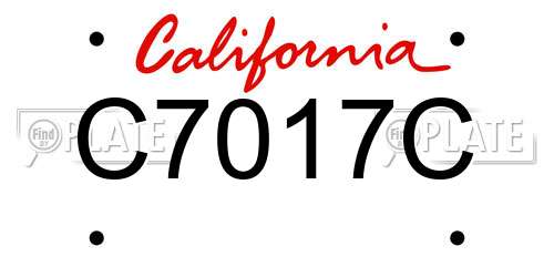 C7017C California License Plate
