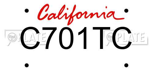 C701TC California License Plate