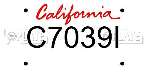 C7039I California License Plate