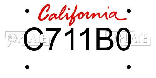 C711B0 California License Plate