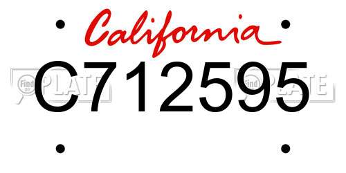 C712595 California License Plate
