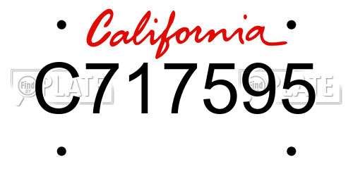 C717595 California License Plate
